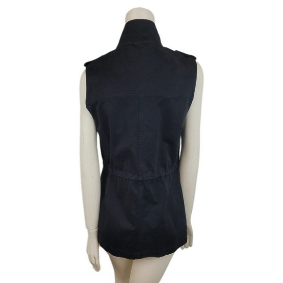 Aritzia Talula Yerwood Utility Vest Flap Pockets Drawstring Waist Epaulet - Picture 9 of 12